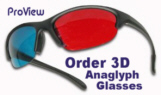 3D Anaglyph Glasses ProView Hard Framed professional Use 3D Glasses
